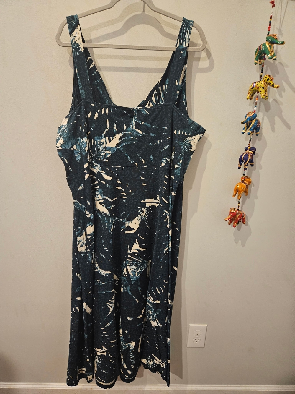 Chaps Teal & Cream Print Maxi Dress